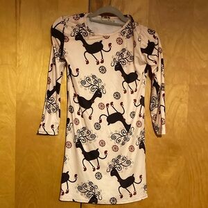 Girl’s Christmas Dress with Reindeer Pattern